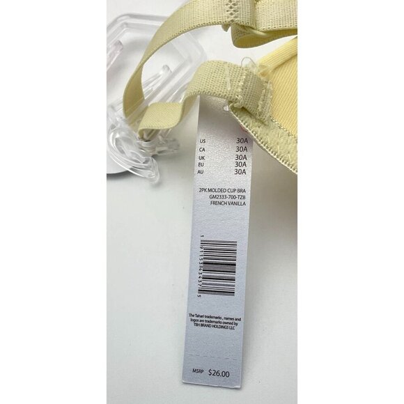 Tahari Girl Training Bras Adj Straps Molded Wireless Pink/Yellow Floral Set 30A - Picture 8 of 9